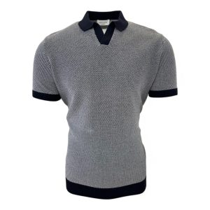Gentiluomo polo no buttons navy 010