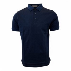 Corneliani polo logo all over navy