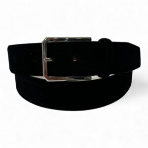 Santoni suede riem zwart