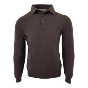 Gran sasso polo lange mouw bruin