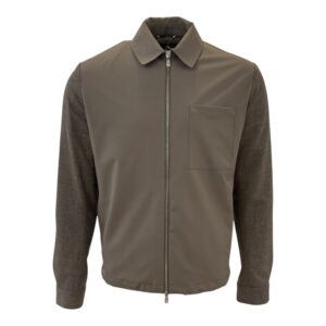 Marco Pescarolo zipped overshirt Ventidue taupe