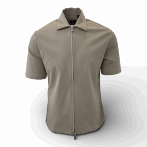 Genti Chuck overshirt korte mouw beige