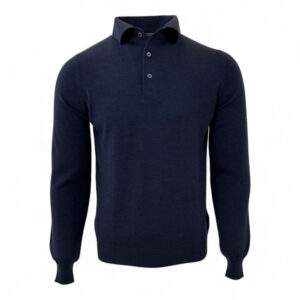 Gran Sasso polo lange mouw blauw