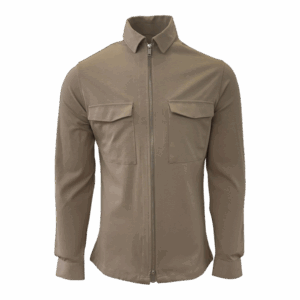 Genti Oaks shirt jacket zip beige