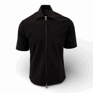 Genti Chuck overshirt korte mouw zwart