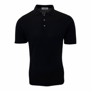 Gran Sasso polo linnen/katoen zwart