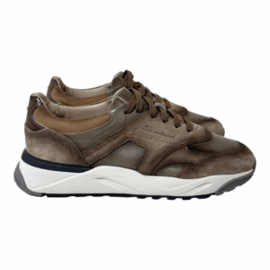 Santoni sneaker Innova Bian suede/leer bruin