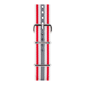 Briston horlogeband special beige/red/navy blue stripes