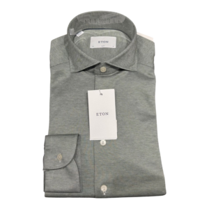 Eton shirt groen Filo di Scozia contemporary fit