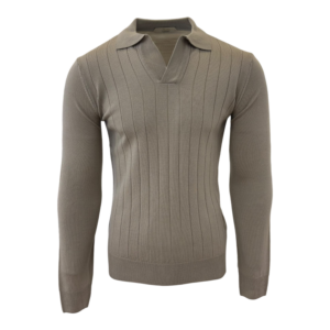 Aurelien buttonless polo greige