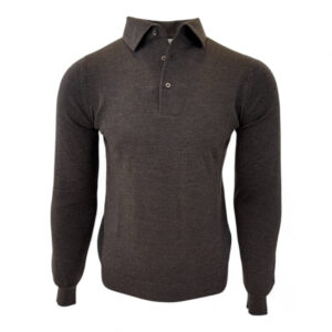 Gran Sasso polo lange mouw bruin