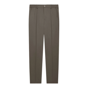 Valenza wool stretch tapered trouser taupe