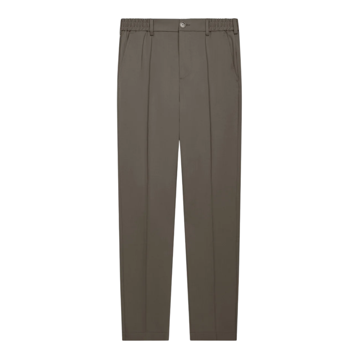 Valenza wool stretch tapered trouser taupe