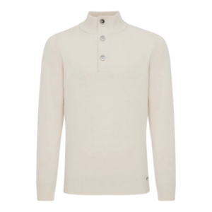 Gentiluomo pullover turtle buttons zand