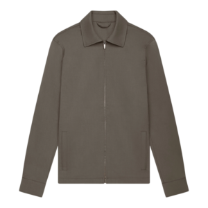 Valenza wool stretch zip overshirt taupe