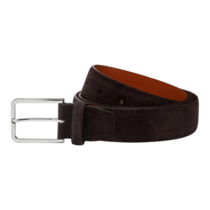 Santoni riem suede donkerbruin