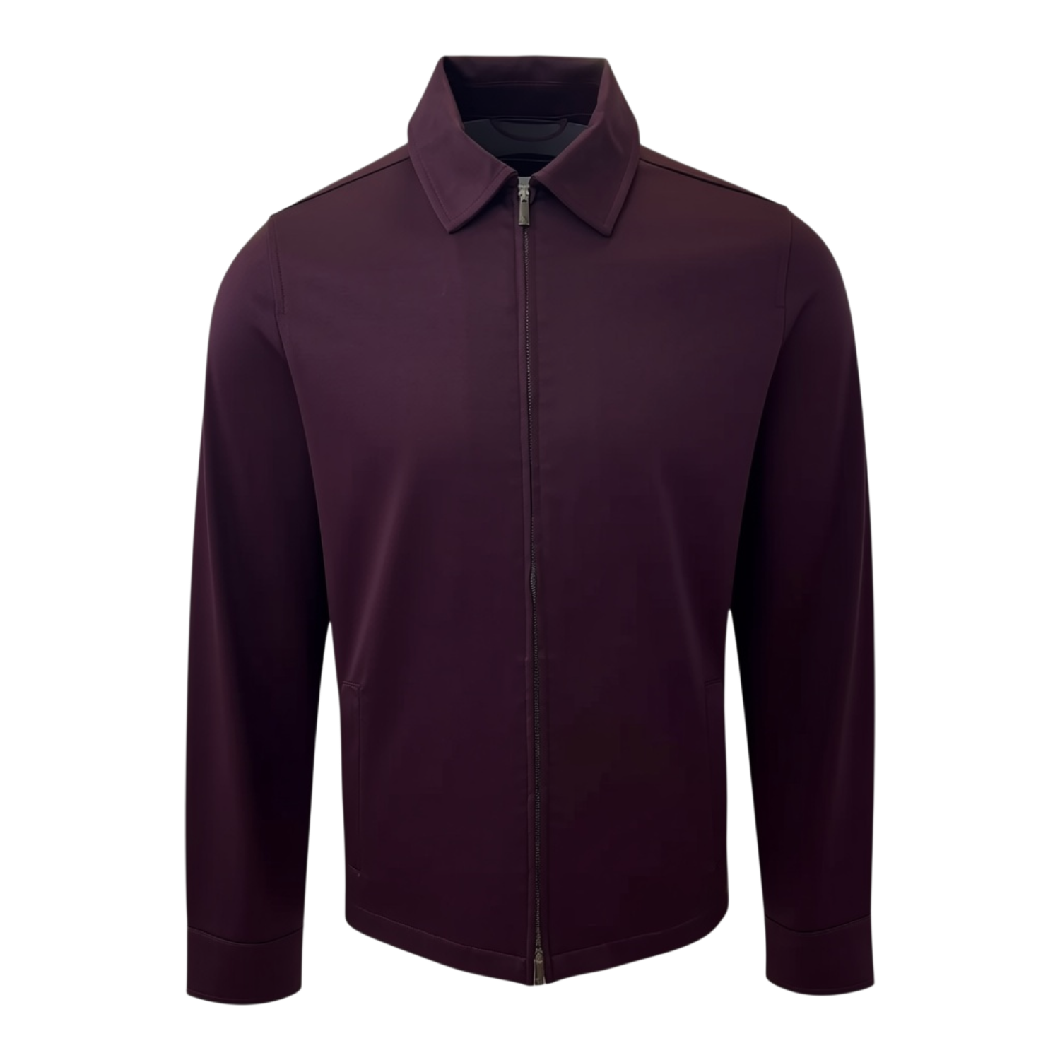 Valenza Supima zip overshirt bordeaux