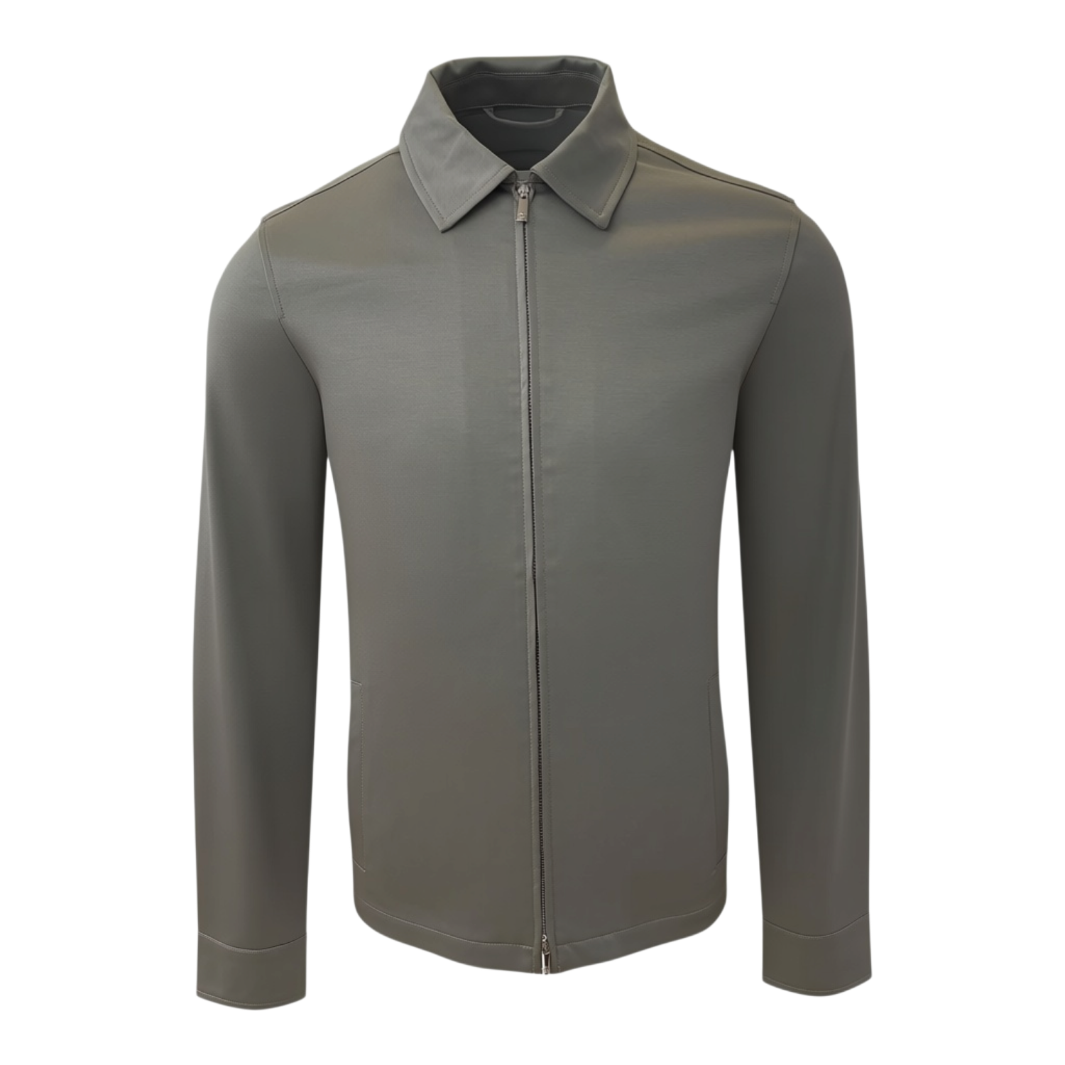 Valenza Supima zip overshirt granite