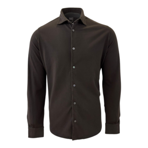 Fedeli piquet shirt Giza darkbrown
